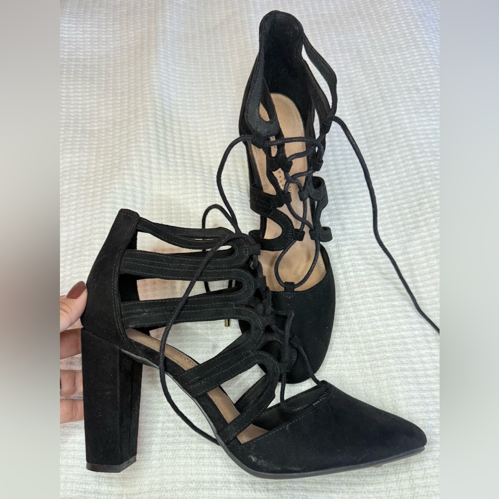 Payless Black Strappy Heels